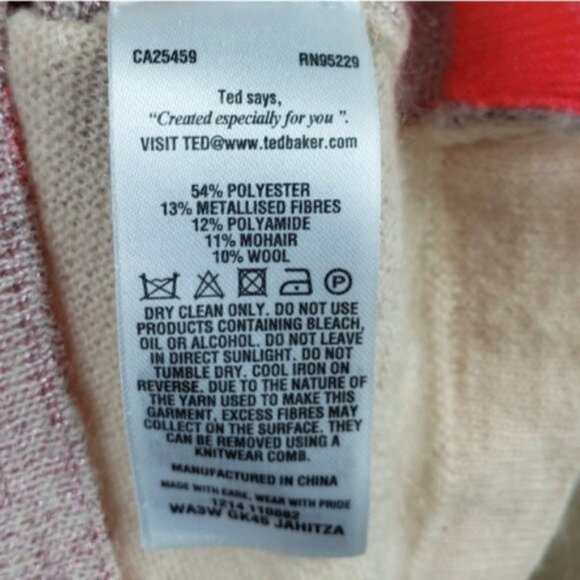 NWOT Ted Baker JAHITZA Metallic Mohair Sweater Pullover size US 6 Mauve - Picture 10 of 15